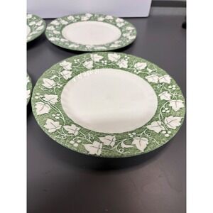 Churchill‎ Staffordshire England Green Ivy Salad Dessert Plates Set of 6 8 Inch